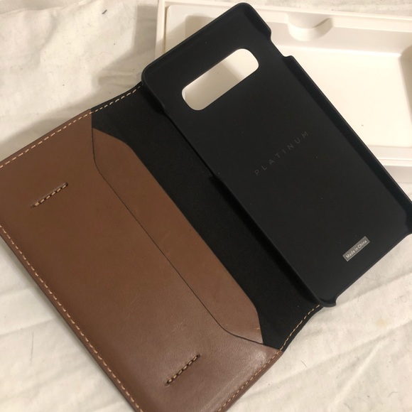 Platinum Genuine Leather Wallet Folio Phone Case - Picture 5 of 9